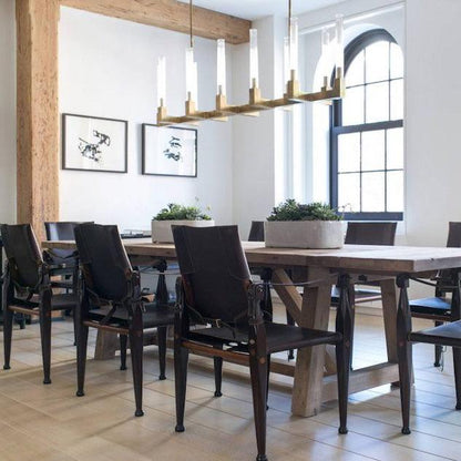 Modern Linear Round/Linear Tubular Glass Chandelier for Dining Room/Kitchen Island
