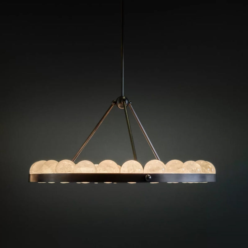 Oliver Modern Alabaster Suter Round Chandelier - Richardrider