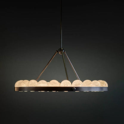 Oliver Modern Alabaster Suter Round Chandelier - Richardrider