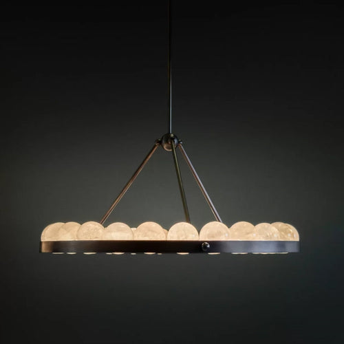 Oliver Modern Alabaster Suter Round Chandelier - Richardrider