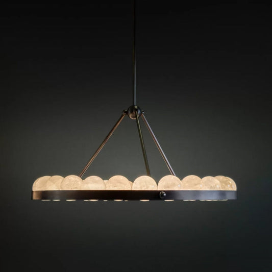 Oliver Modern Alabaster Suter Round Chandelier - Richardrider