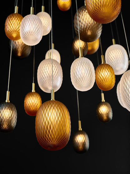 Galaxy Chromatic Gem Drop Spiral Chandelier