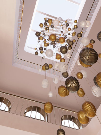 Galaxy Chromatic Gem Drop Spiral Chandelier