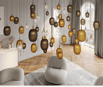 Galaxy Chromatic Gem Drop Spiral Chandelier