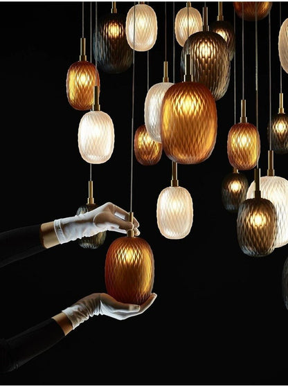 Galaxy Chromatic Gem Drop Spiral Chandelier
