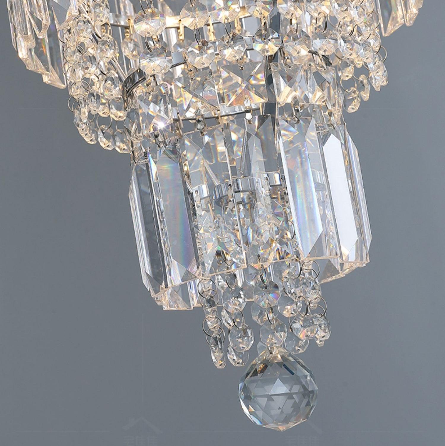 Chrome Extra Large Crystal Chandelier for Foyer Staircase Living Room Entrance Ceiling Light Fixture In Silver - Richardrider
