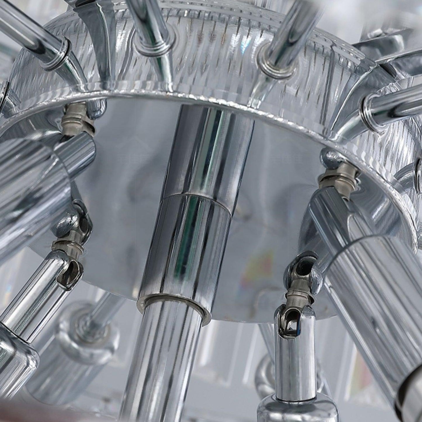 Chrome Extra Large Crystal Chandelier for Foyer Staircase Living Room Entrance Ceiling Light Fixture In Silver - Richardrider