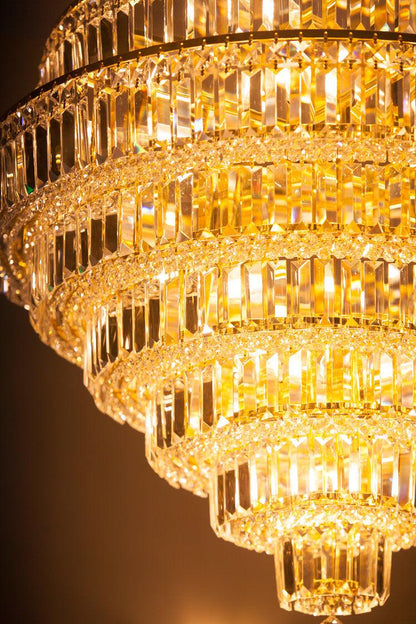 Chrome/ Silver/ Gold Extra Large Chandelier For Foyer Living Room Staircase Crystal Ceiling Lighting Fixture - Richardrider