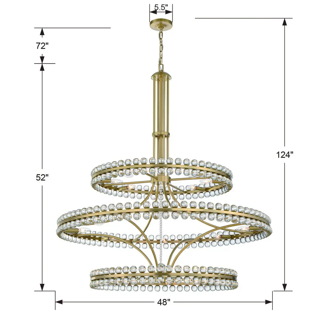 Caven 24 Light 3-Tier Chandelier 48'' - Richardrider