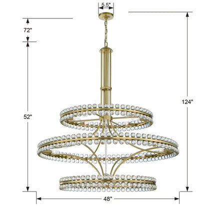 Caven 24 Light 3-Tier Chandelier 48'' - Richardrider