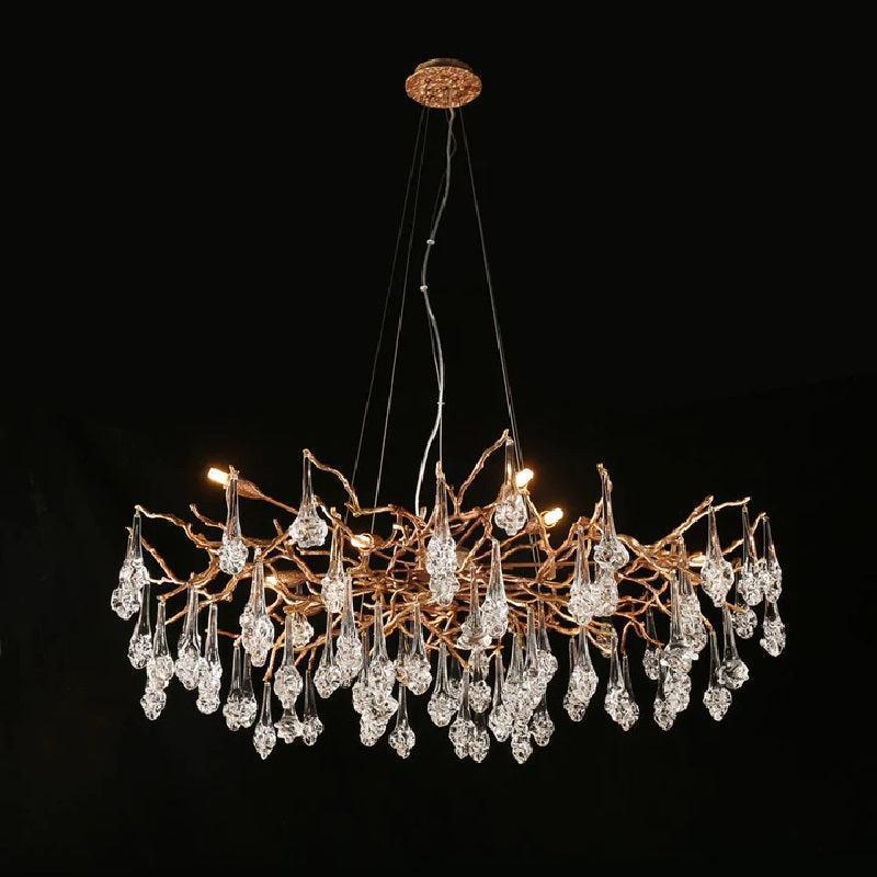 Creative Rose Crystal Brass Branch Chandelier - Richardrider