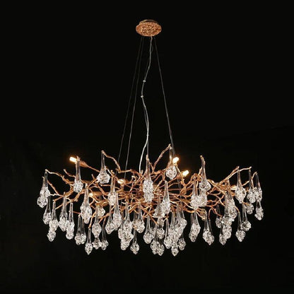 Creative Rose Crystal Brass Branch Chandelier - Richardrider