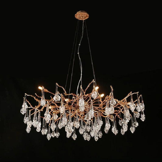 Creative Rose Crystal Brass Branch Chandelier - Richardrider