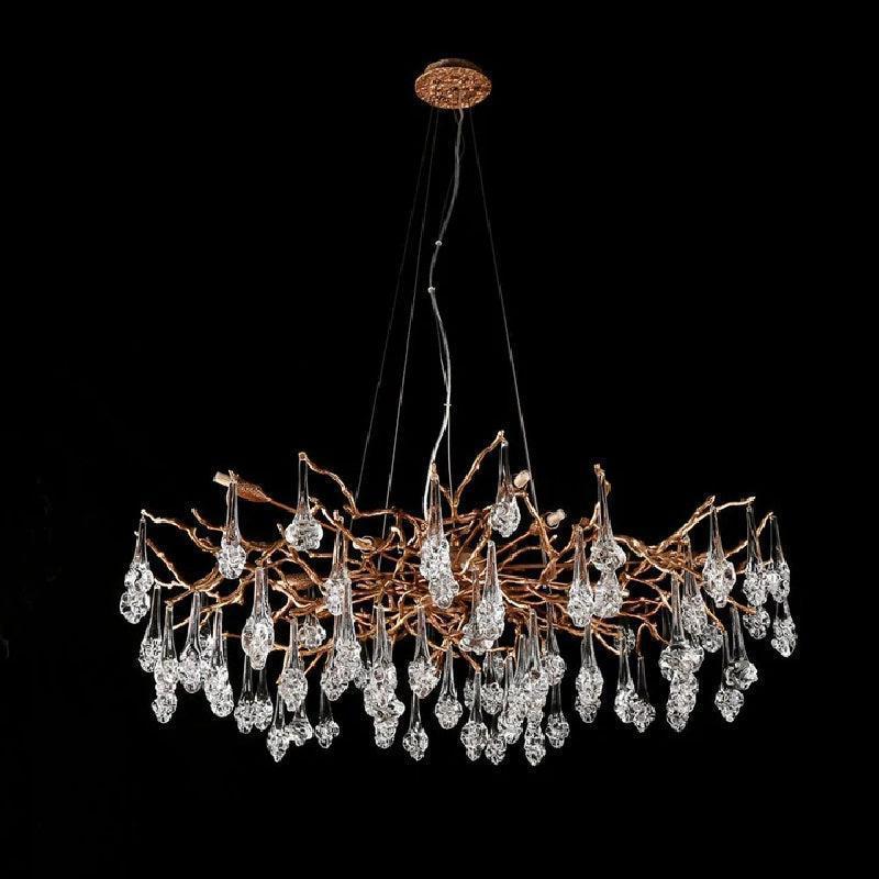 Creative Rose Crystal Brass Branch Chandelier - Richardrider