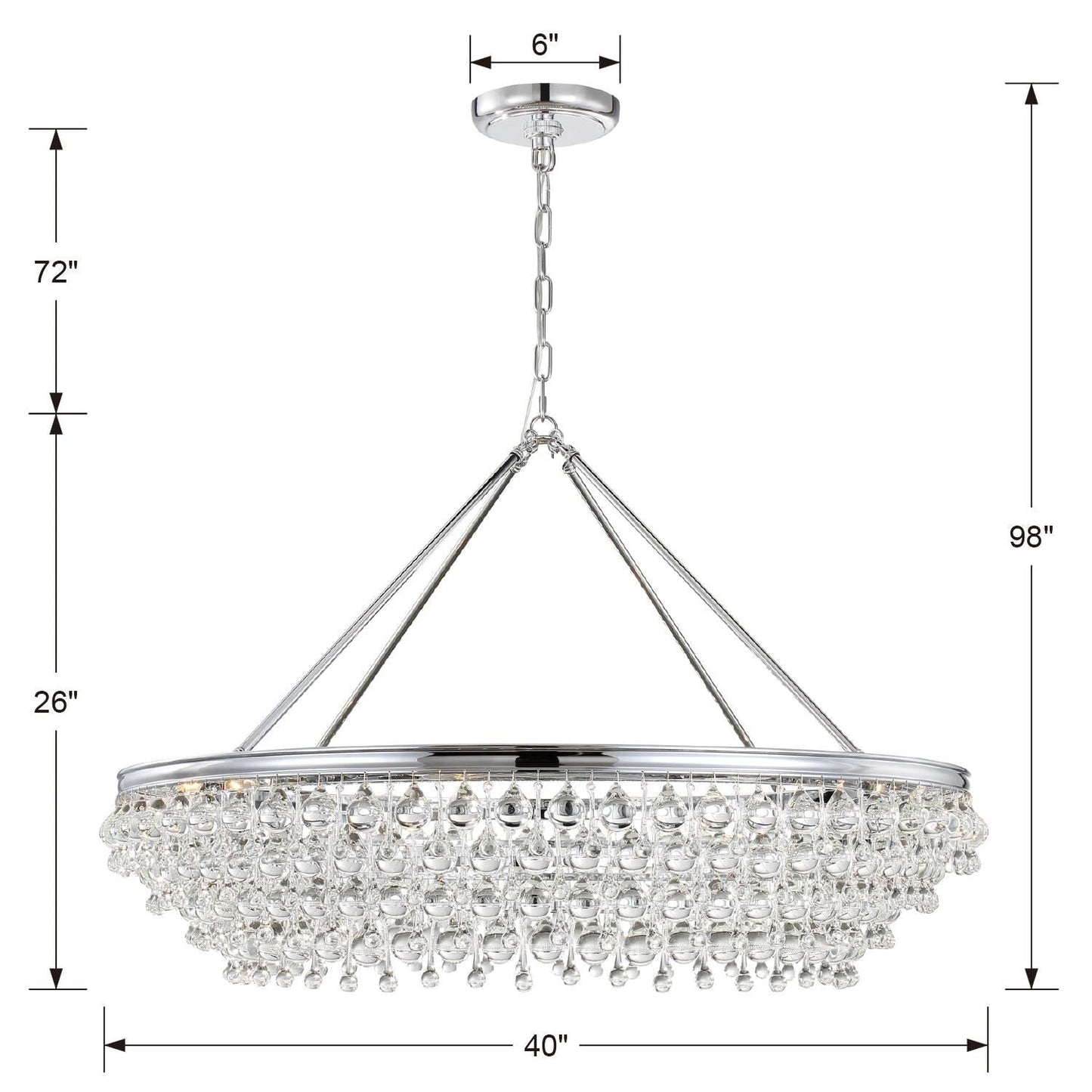 Calypso 8-Light Chandelier with Clear Crystal Drops - Richardrider