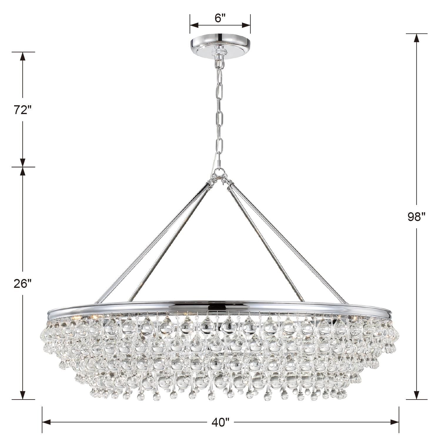 Calypso 8-Light Chandelier with Clear Crystal Drops - Richardrider