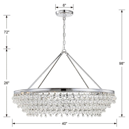 Calypso 8-Light Chandelier with Clear Crystal Drops - Richardrider