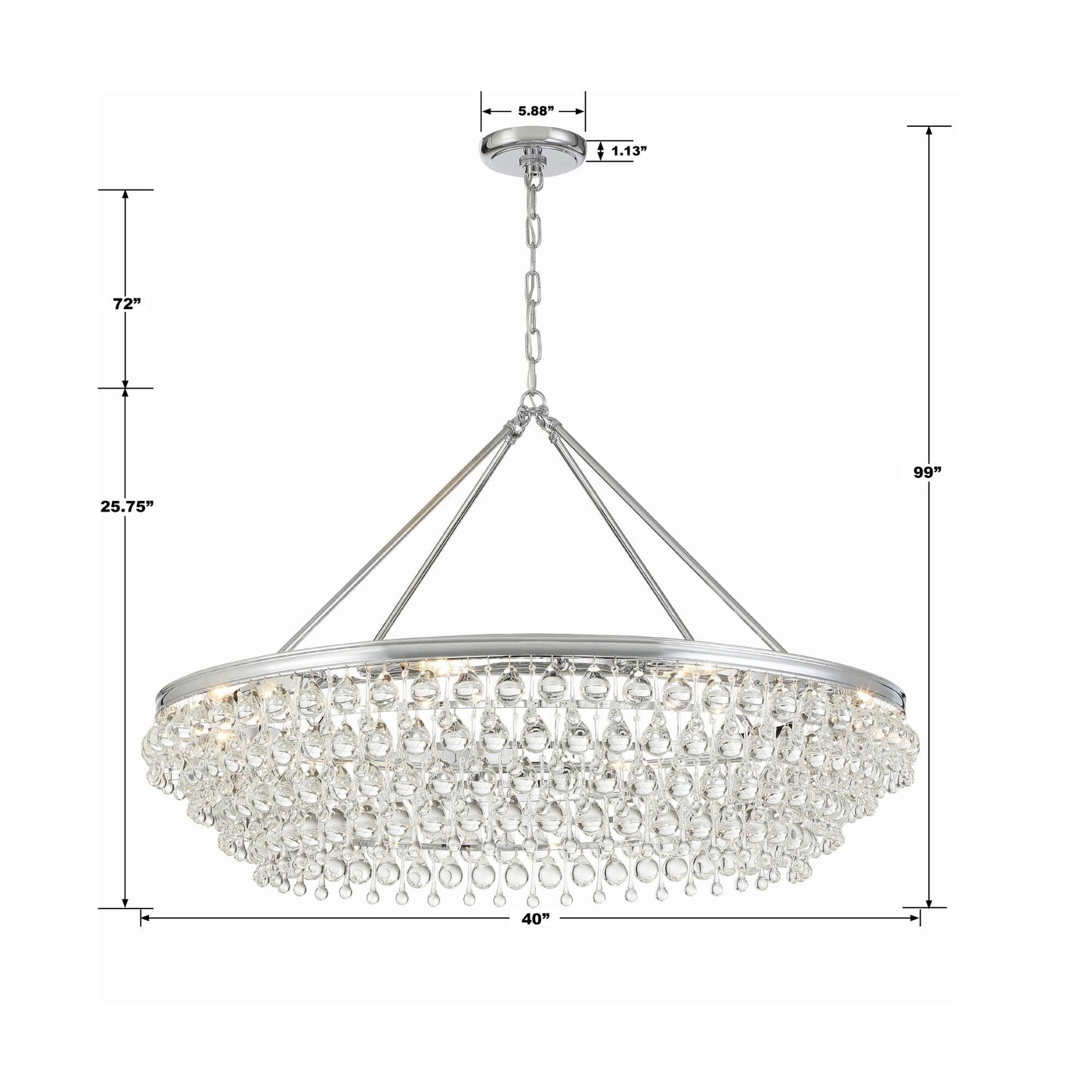 Calypso 8-Light Chandelier with Clear Crystal Drops - Richardrider