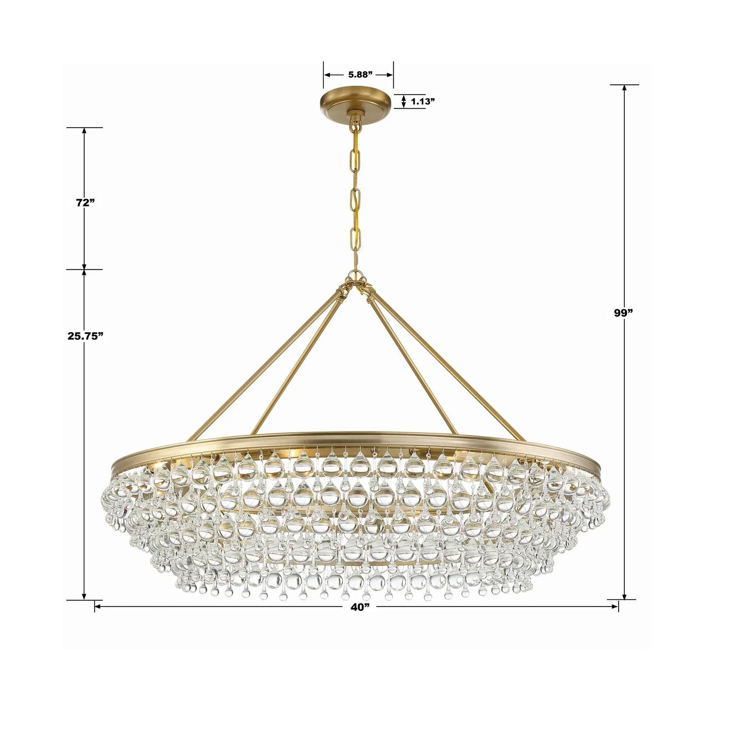 Calypso 8-Light Chandelier with Clear Crystal Drops - Richardrider