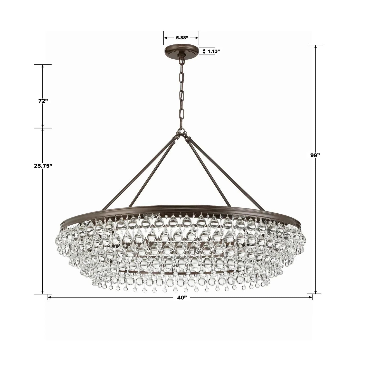 Calypso 8-Light Chandelier with Clear Crystal Drops - Richardrider