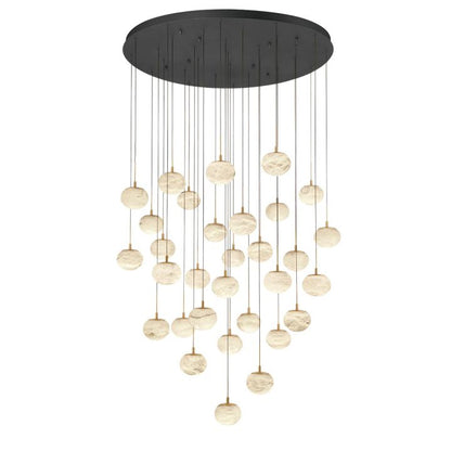 Cudor Ball Alabaster Round LED Chandelier - Richardrider