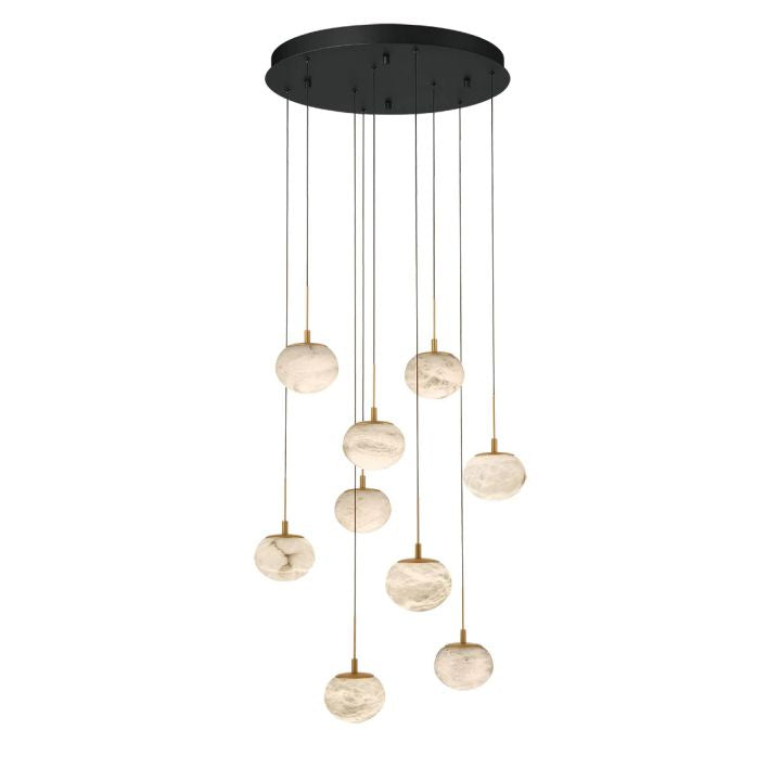 Cudor Ball Alabaster Round LED Chandelier - Richardrider