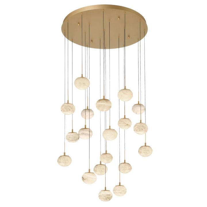 Cudor Ball Alabaster Round LED Chandelier - Richardrider
