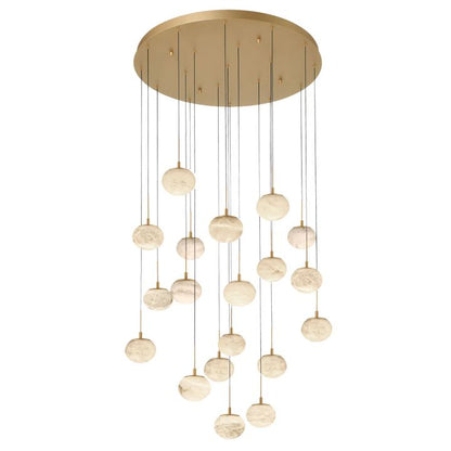 Cudor Ball Alabaster Round LED Chandelier - Richardrider