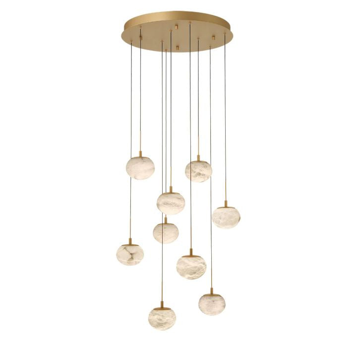 Cudor Ball Alabaster Round LED Chandelier - Richardrider