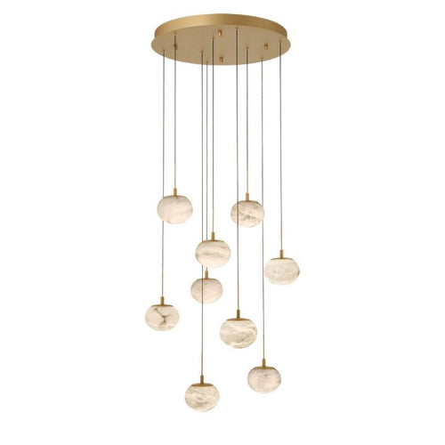 Cudor Ball Alabaster Round LED Chandelier - Richardrider