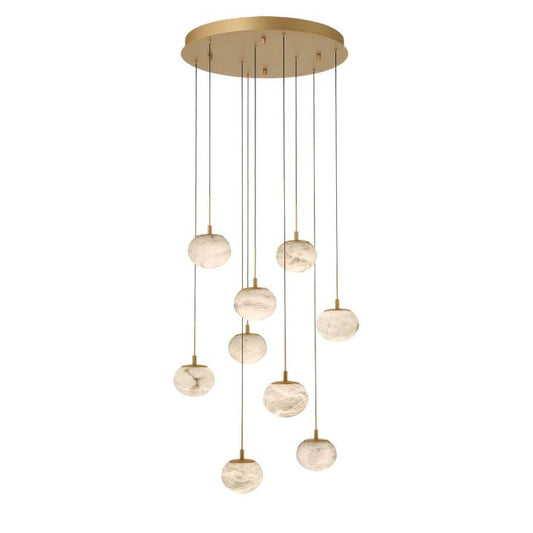 Cudor Ball Alabaster Round LED Chandelier - Richardrider