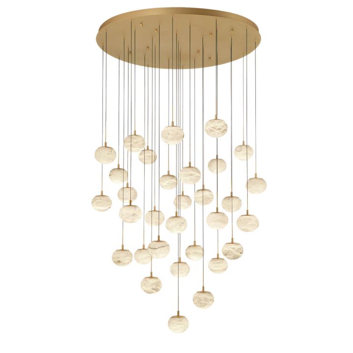 Cudor Ball Alabaster Round LED Chandelier - Richardrider