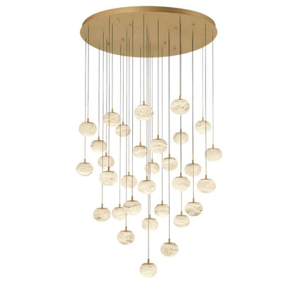 Cudor Ball Alabaster Round LED Chandelier - Richardrider
