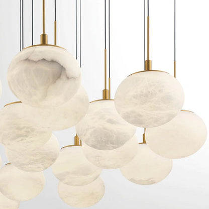 Cudor Ball Alabaster Round LED Chandelier - Richardrider