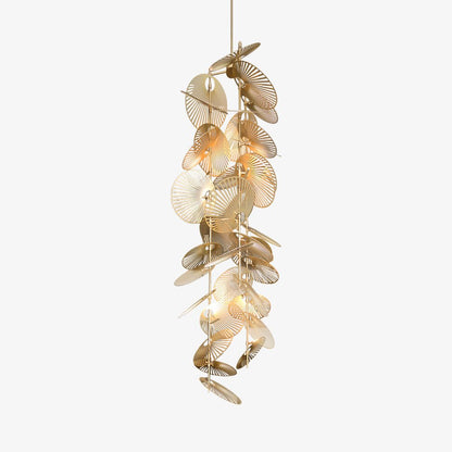 Cattail Leaf Meteor Shower Spiral Chandelier