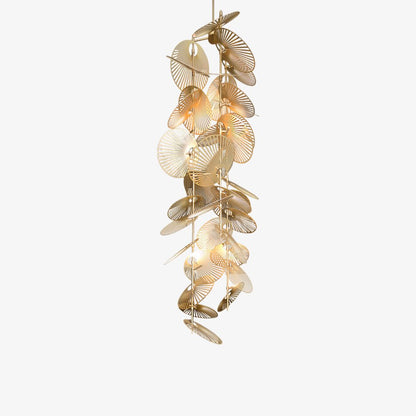 Cattail Leaf Meteor Shower Spiral Chandelier