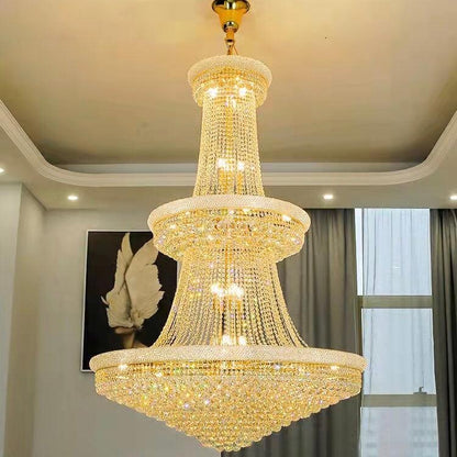 Luxury French Empire Chandelier for Villa Hall Ceiling Three-layers Crystal Light for Hotel Lobby - Richardrider
