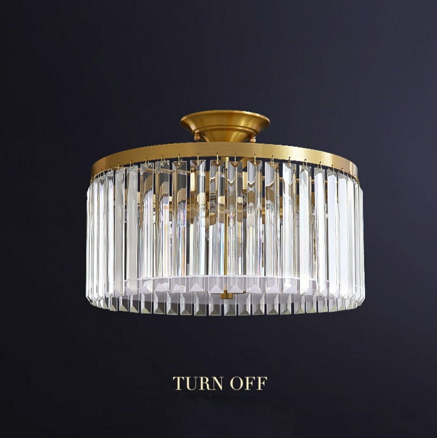 D16" LED Decorative Round Ceiling Lighting Fixture Mini Living/ Bedroom Gold Flush Mount Crystal Chandelier
