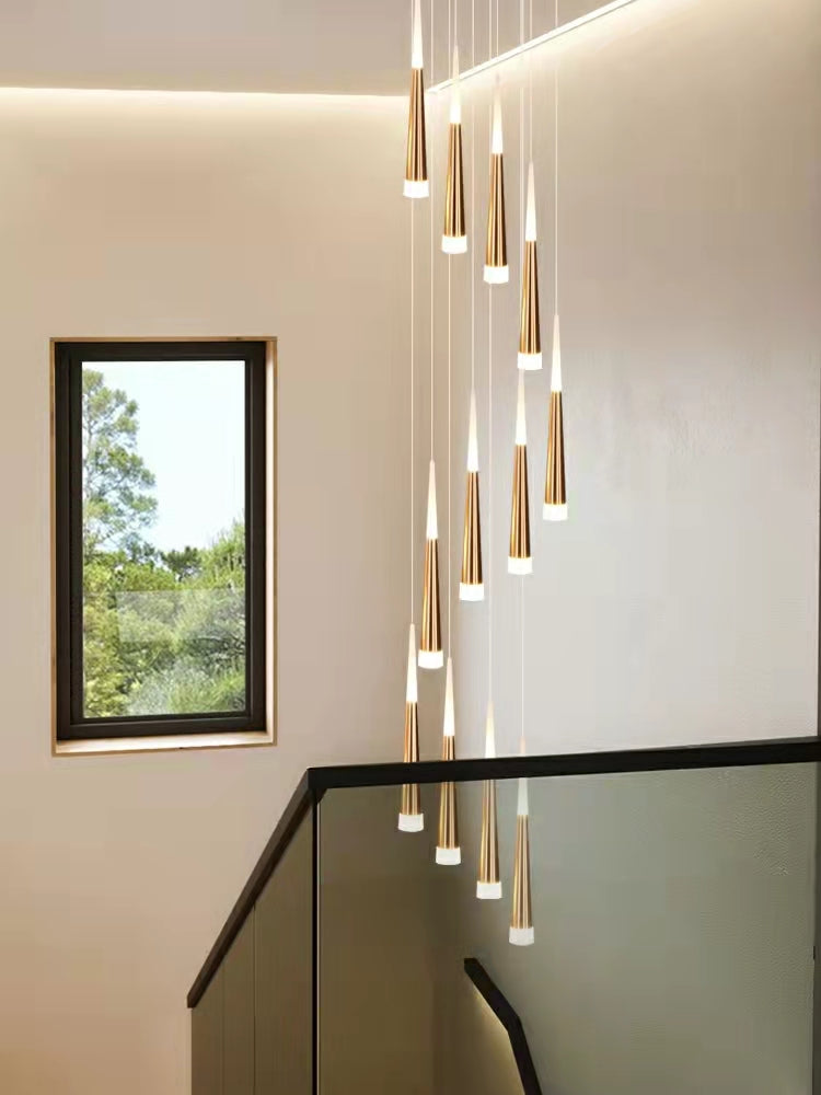 Spiral Staircase Chandelier Modern Style Ceiling Lamp Living Room Lighting Fixture