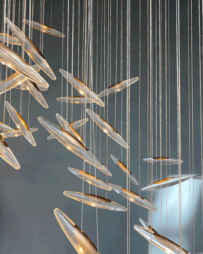 Moonlight Whispers Crystal Spiral Chandelier