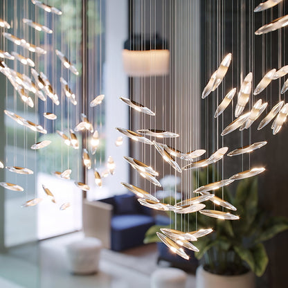 Moonlight Whispers Crystal Spiral Chandelier