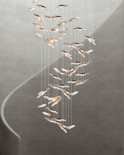 Moonlight Whispers Crystal Spiral Chandelier