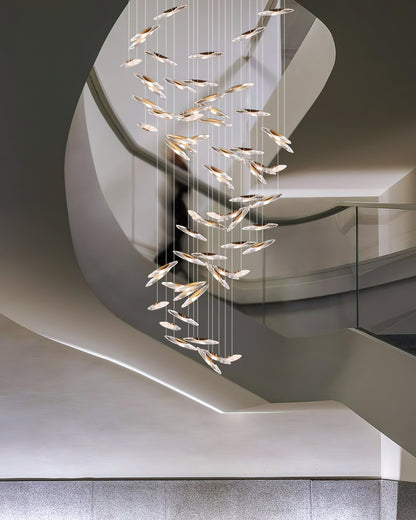 Moonlight Whispers Crystal Spiral Chandelier