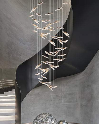 Moonlight Whispers Crystal Spiral Chandelier