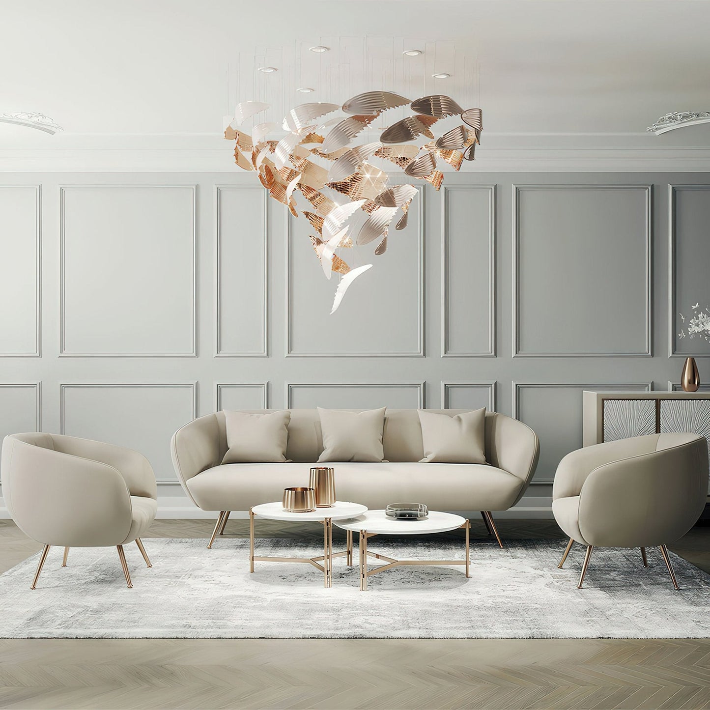Bennett Meteor Shower Crystal Spiral Chandelier