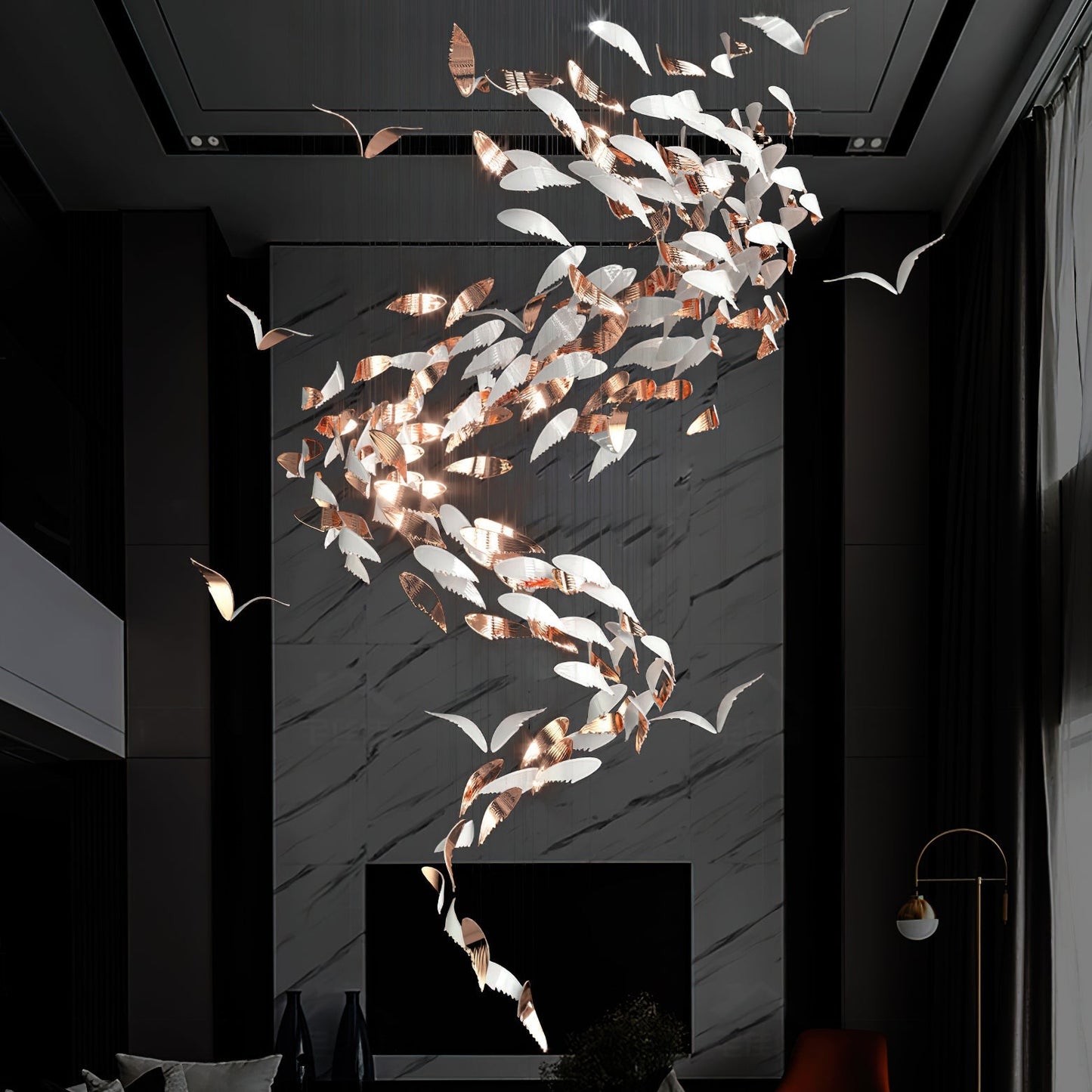 Bennett Meteor Shower Crystal Spiral Chandelier