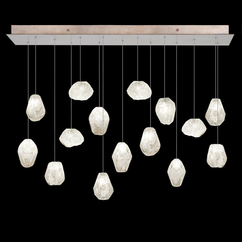 Vitrina Natural Quartz Stone Drop Linear Chandelier - Richardrider