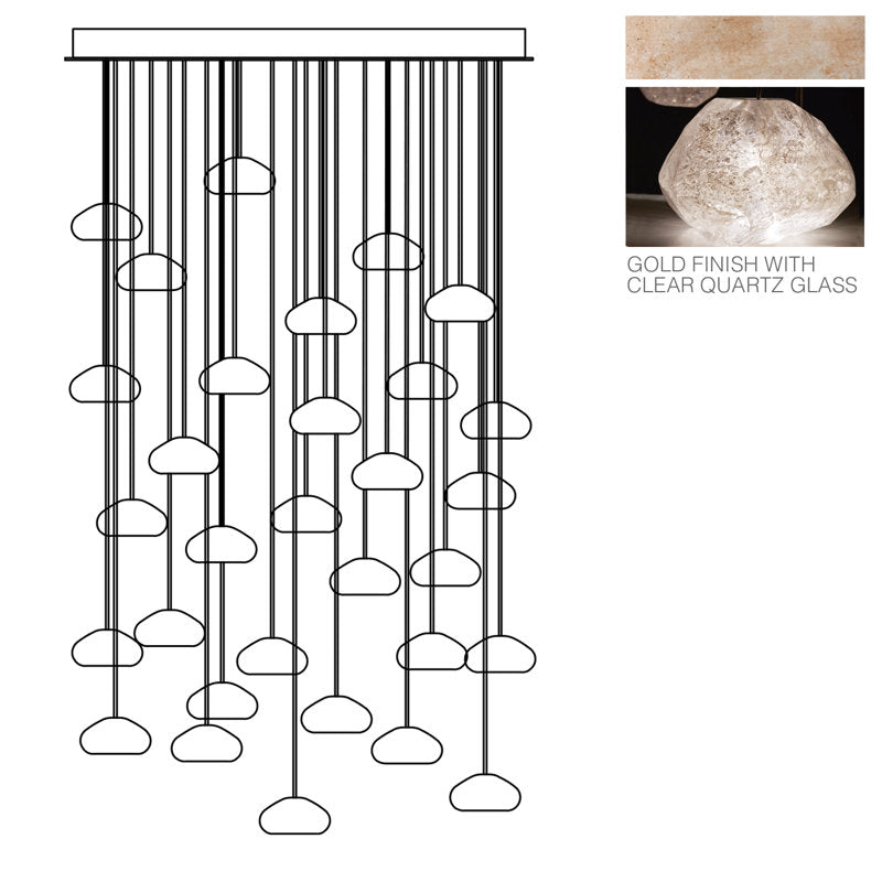Vitrina Natural Quartz Stone Drop 30-Light Chandelier - Richardrider