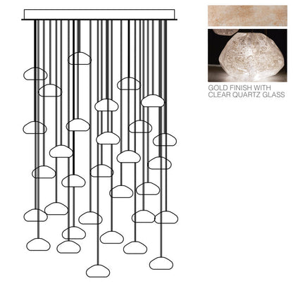 Vitrina Natural Quartz Stone Drop 30-Light Chandelier - Richardrider