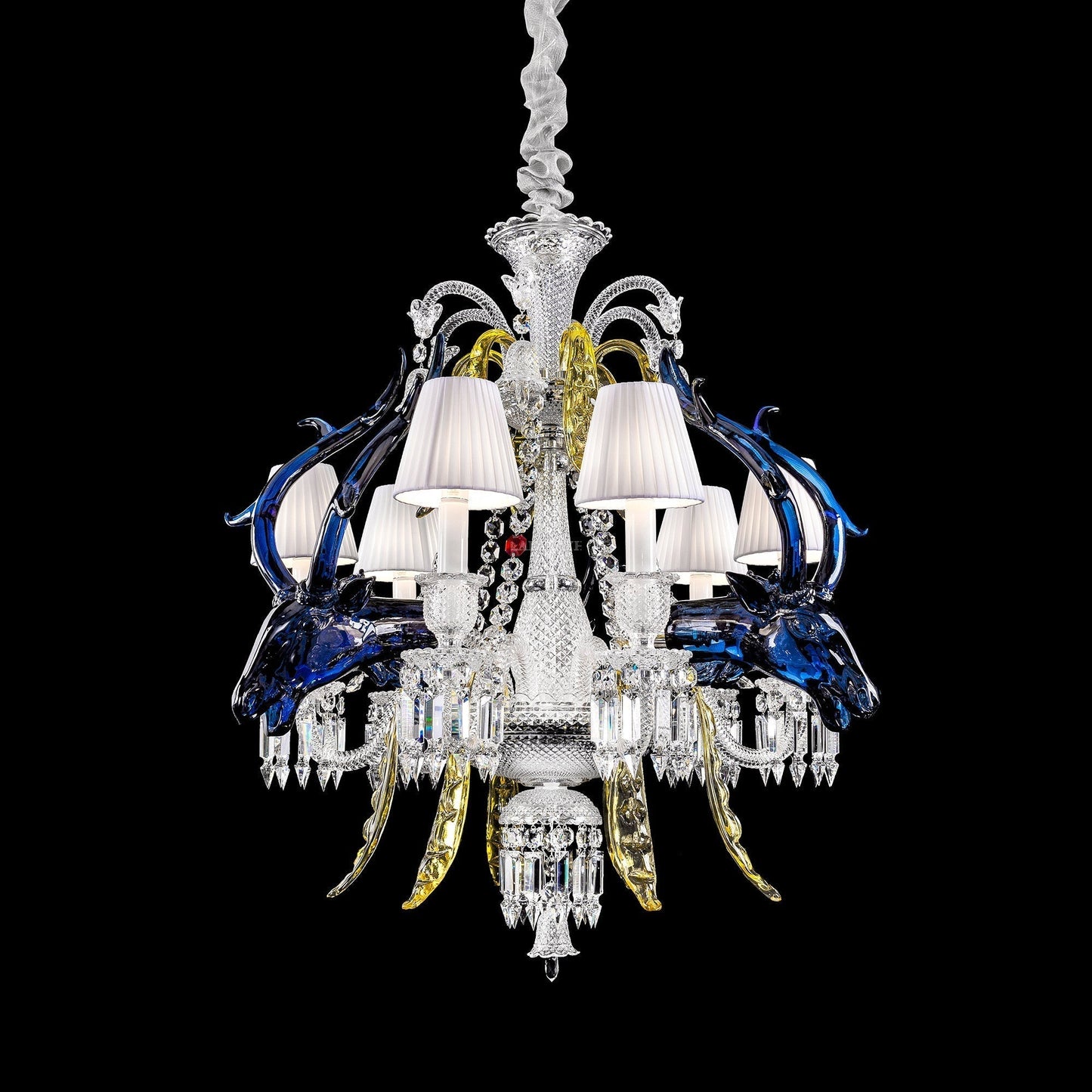 Maria Classic Colorful Candle Branch Blue Deer Crystal Chandelier for Living Room/Dining Room - Richardrider